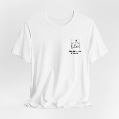 Work-Life Repeat Minimalist White Tee