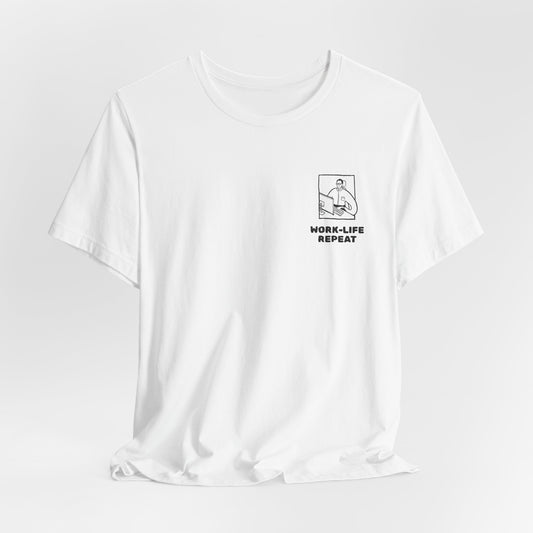 Work-Life Repeat Minimalist White Tee