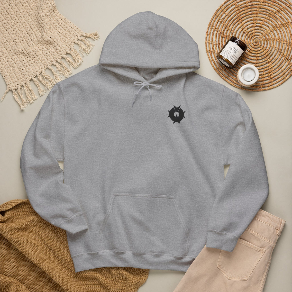 Minimal Black Starburst Hoodie
