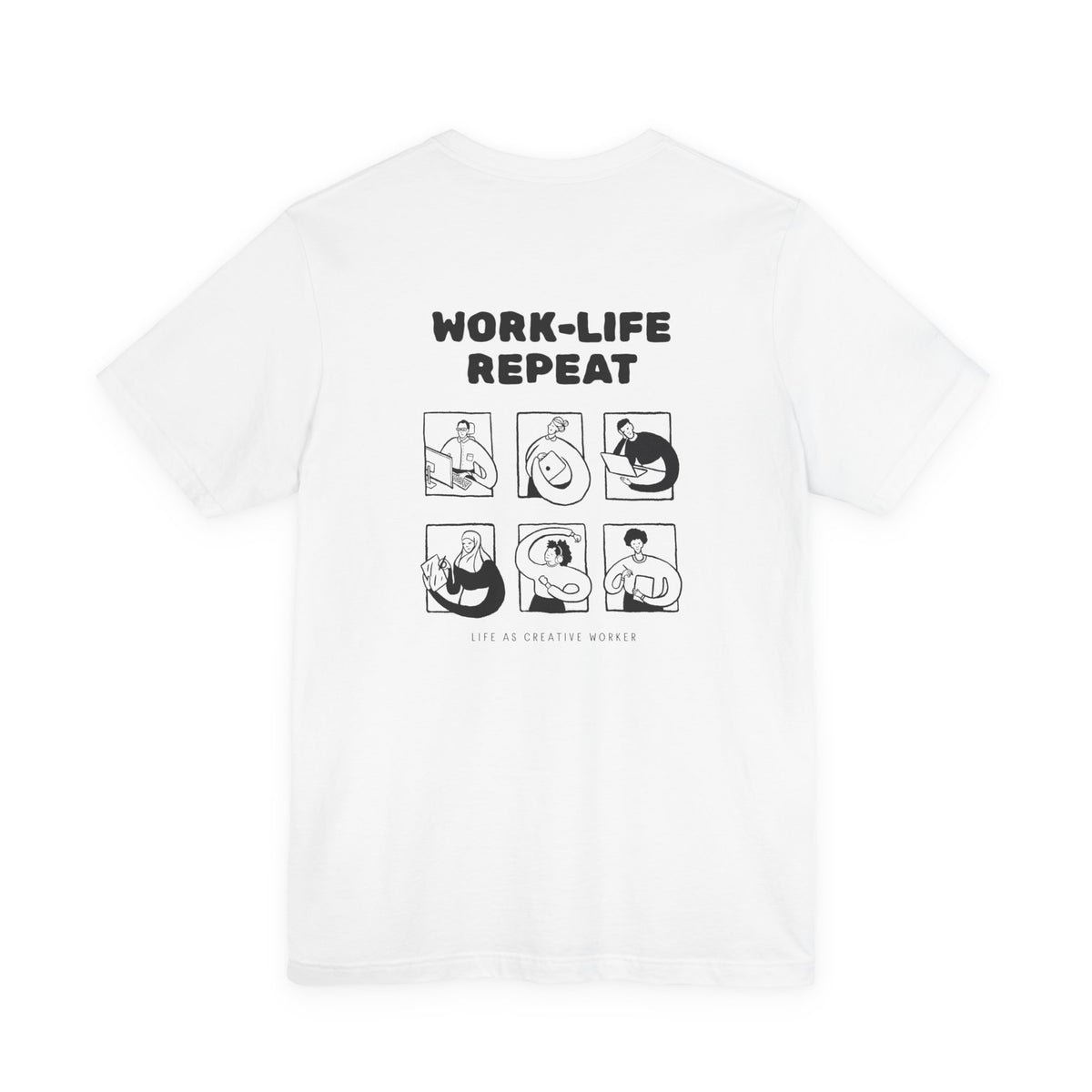 Work-Life Repeat Minimalist White Tee