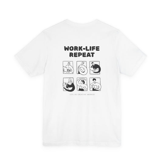 Work-Life Repeat Minimalist White Tee