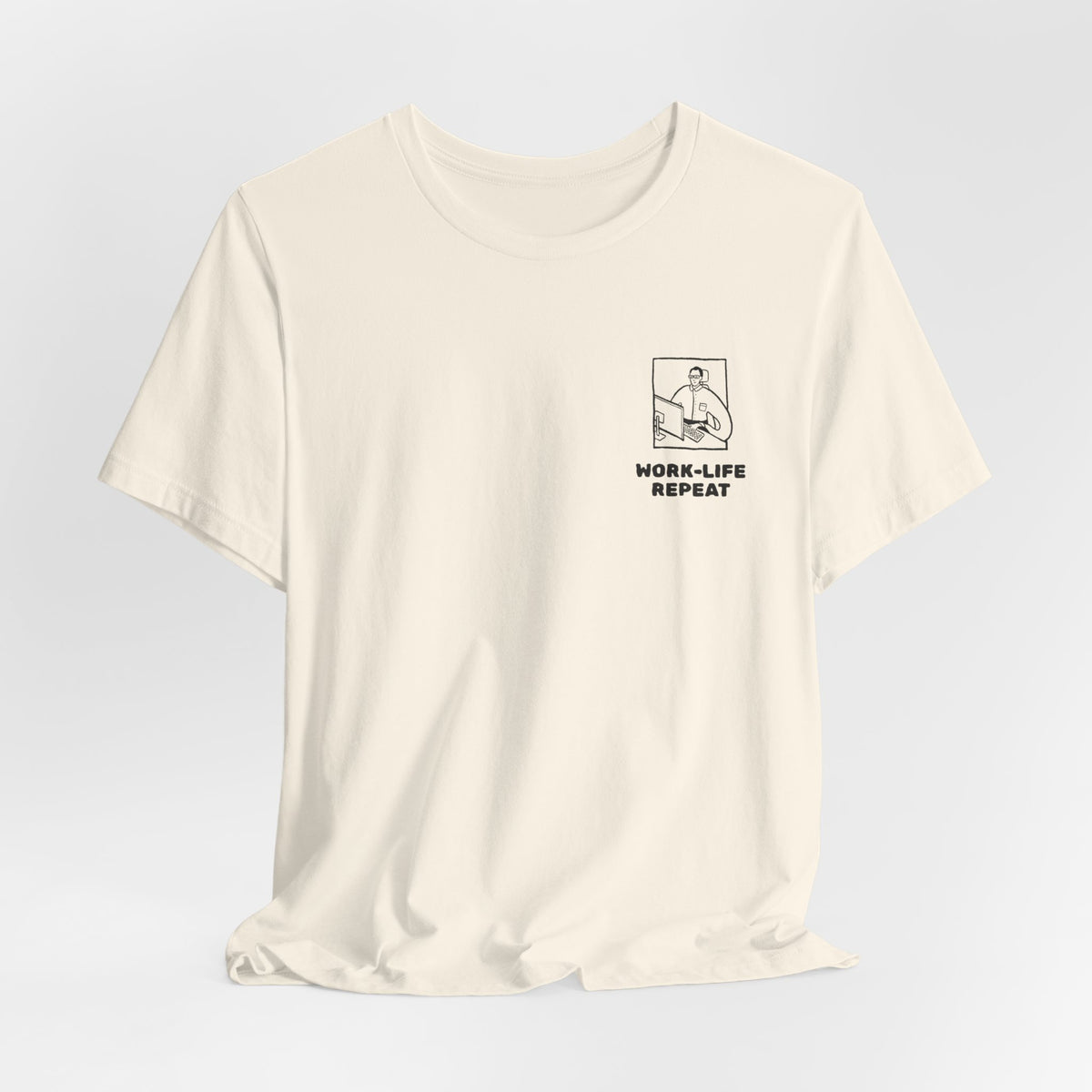 Work-Life Repeat Minimalist White Tee