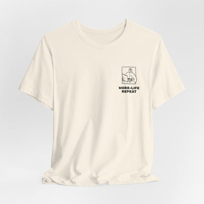 Work-Life Repeat Minimalist White Tee